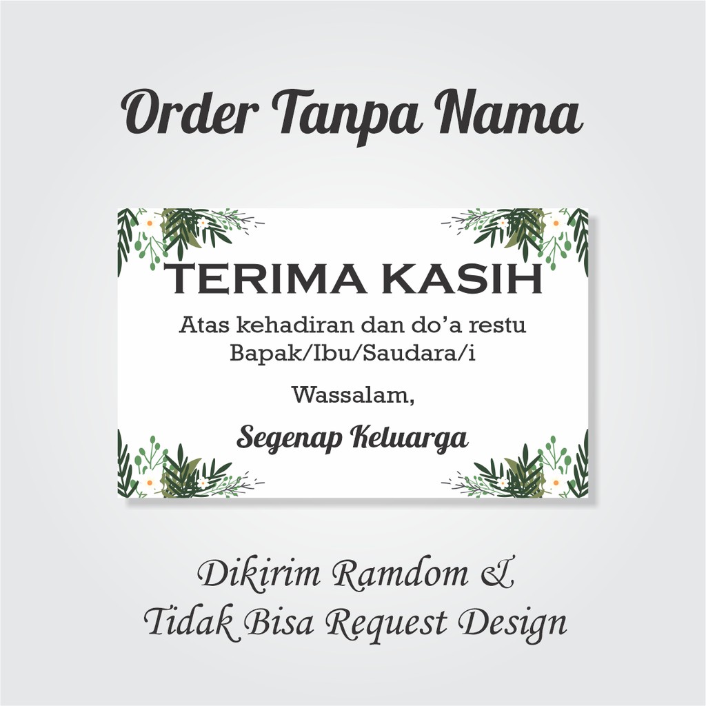 Order Tanpa Nama
