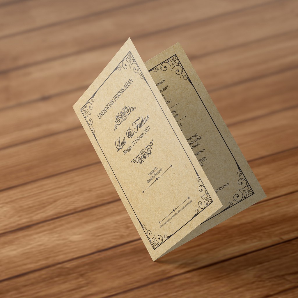 Undangan Pernikahan Bahan Kraft