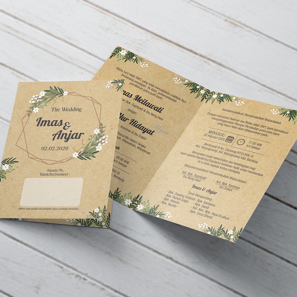 Undangan Pernikahan Tema Rustic & Klasik