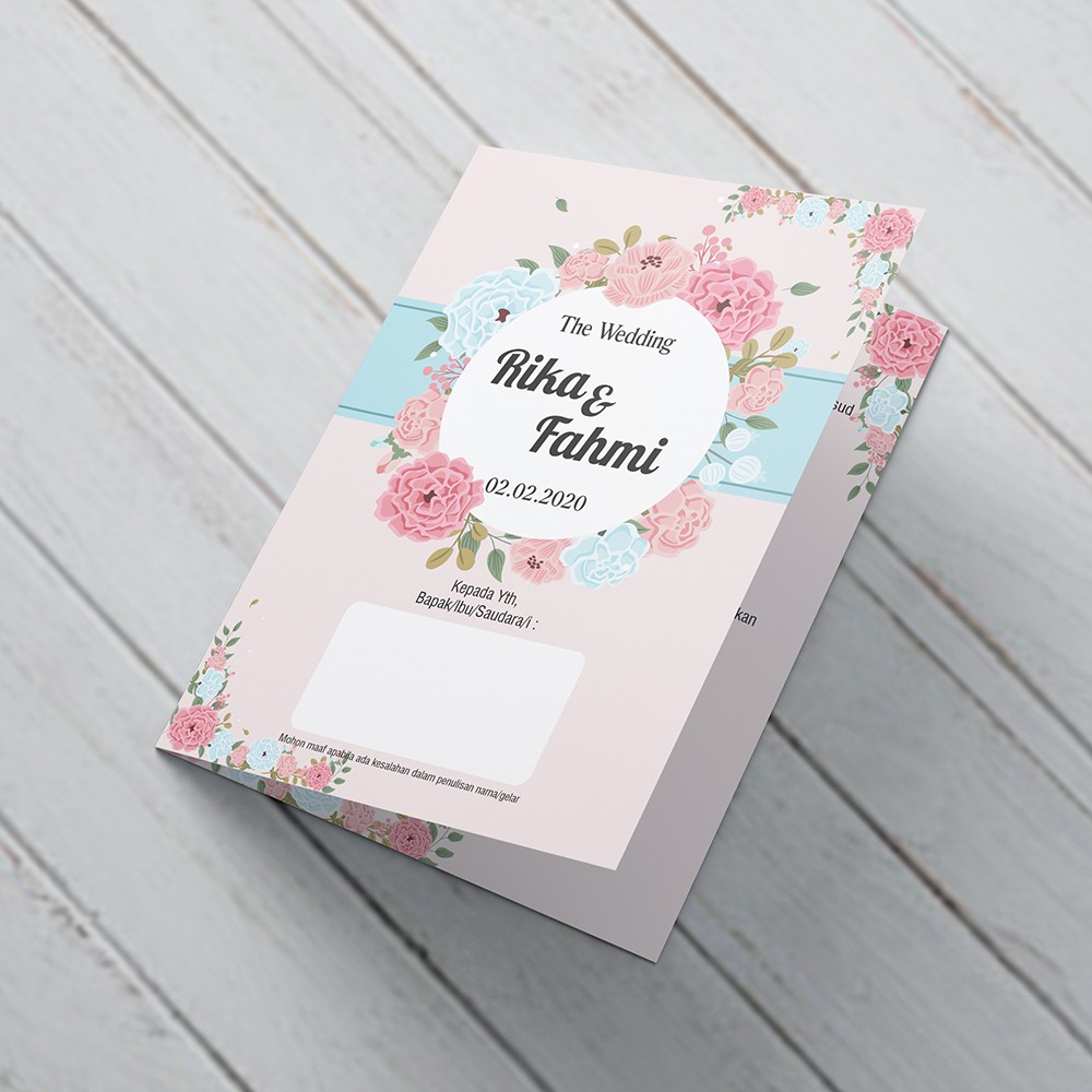 Undangan Pernikahan, Tebal, Tema Pink Unik, Temurah & Terlaris