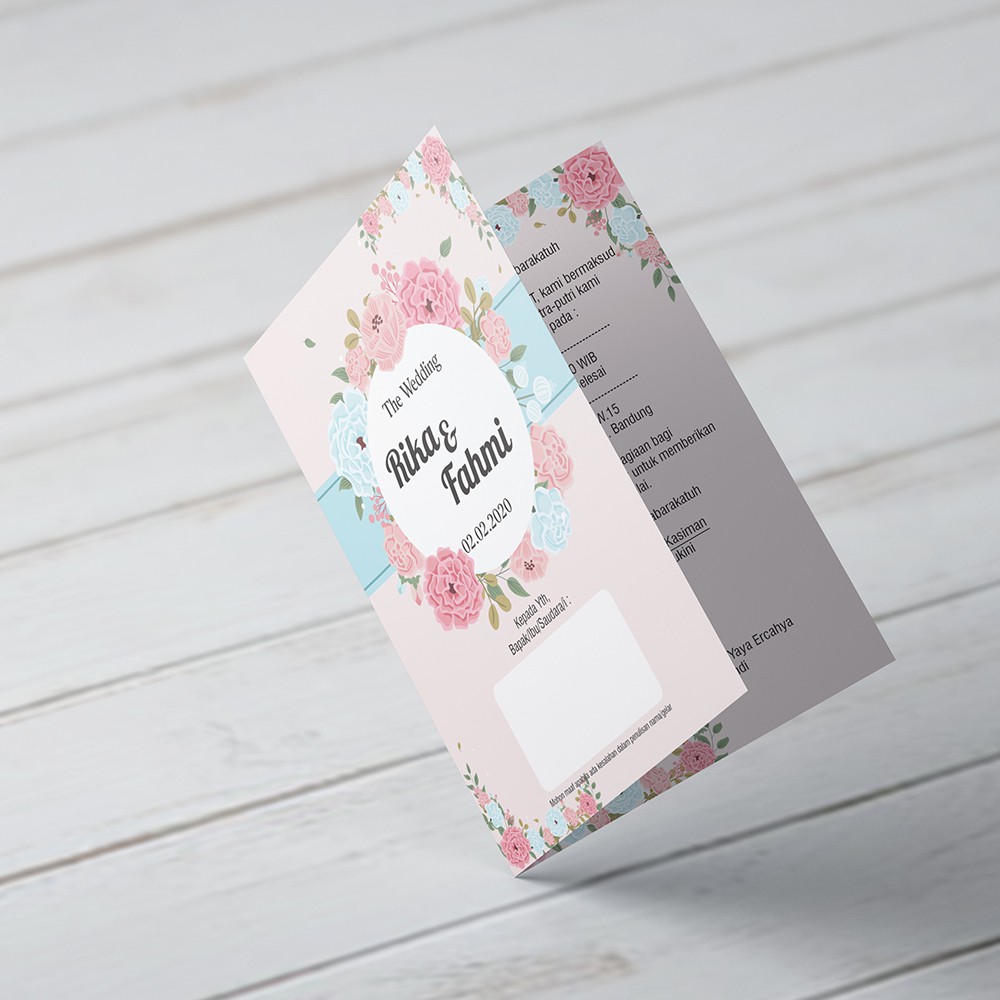Undangan Pernikahan, Tebal, Tema Pink Unik, Temurah & Terlaris