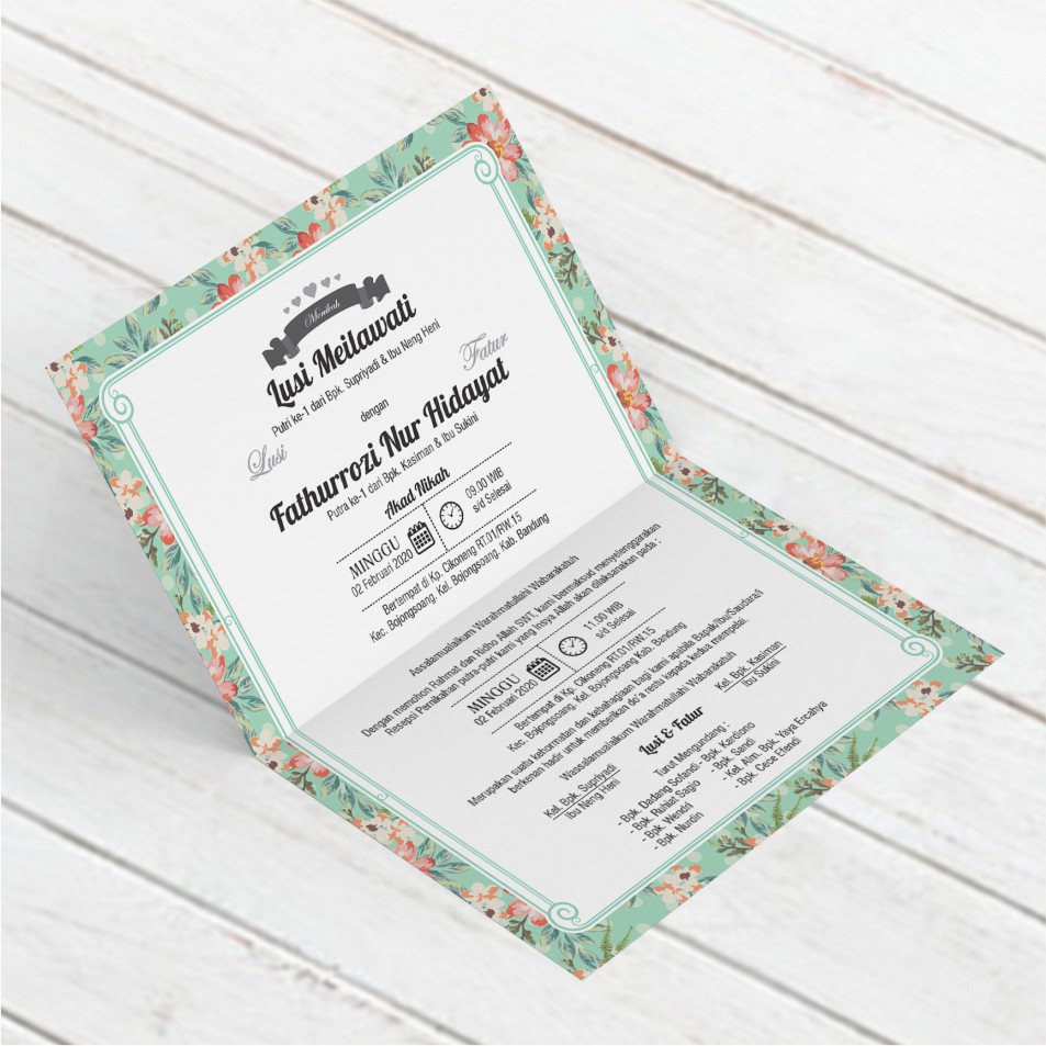 Undangan Vintage Rustic, Mewah, Tema Kekinian